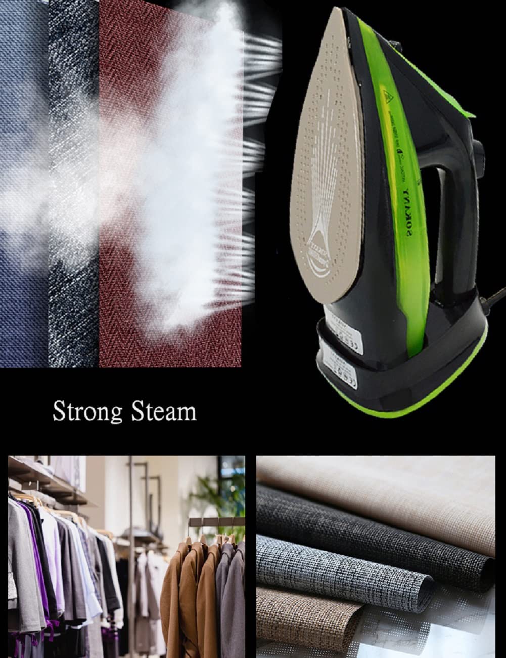 SOKANY Professional Grade 2400W Home Steam Cordless Iron, Steam Iron with 360ML Water Tank, Ceramic Non-Stick Soleplate SOKANY Professional Grade 2400W Home Steam Cordless Iron, Steam Iron with 360ML Water Tank, Ceramic Non-Stick Soleplate